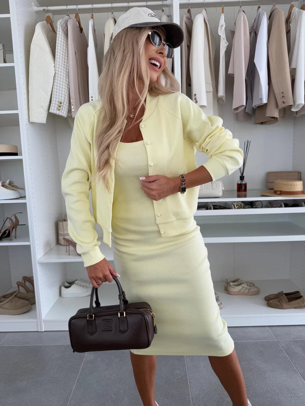 Charlotte™ | midi dress & bomber jacket set