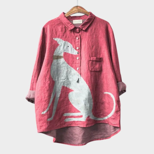 Jane™ | Delightful Dog Print Blouse